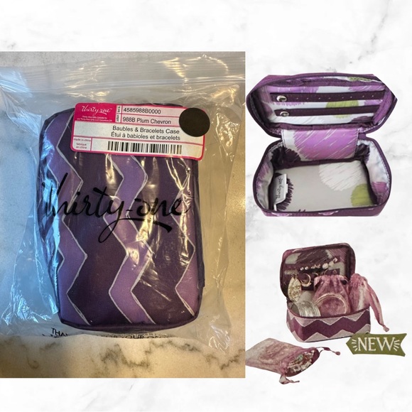 thirty-one Other - NEW thirty-one Baubles & Bracelets Case in Plum Chevron - Style 4585